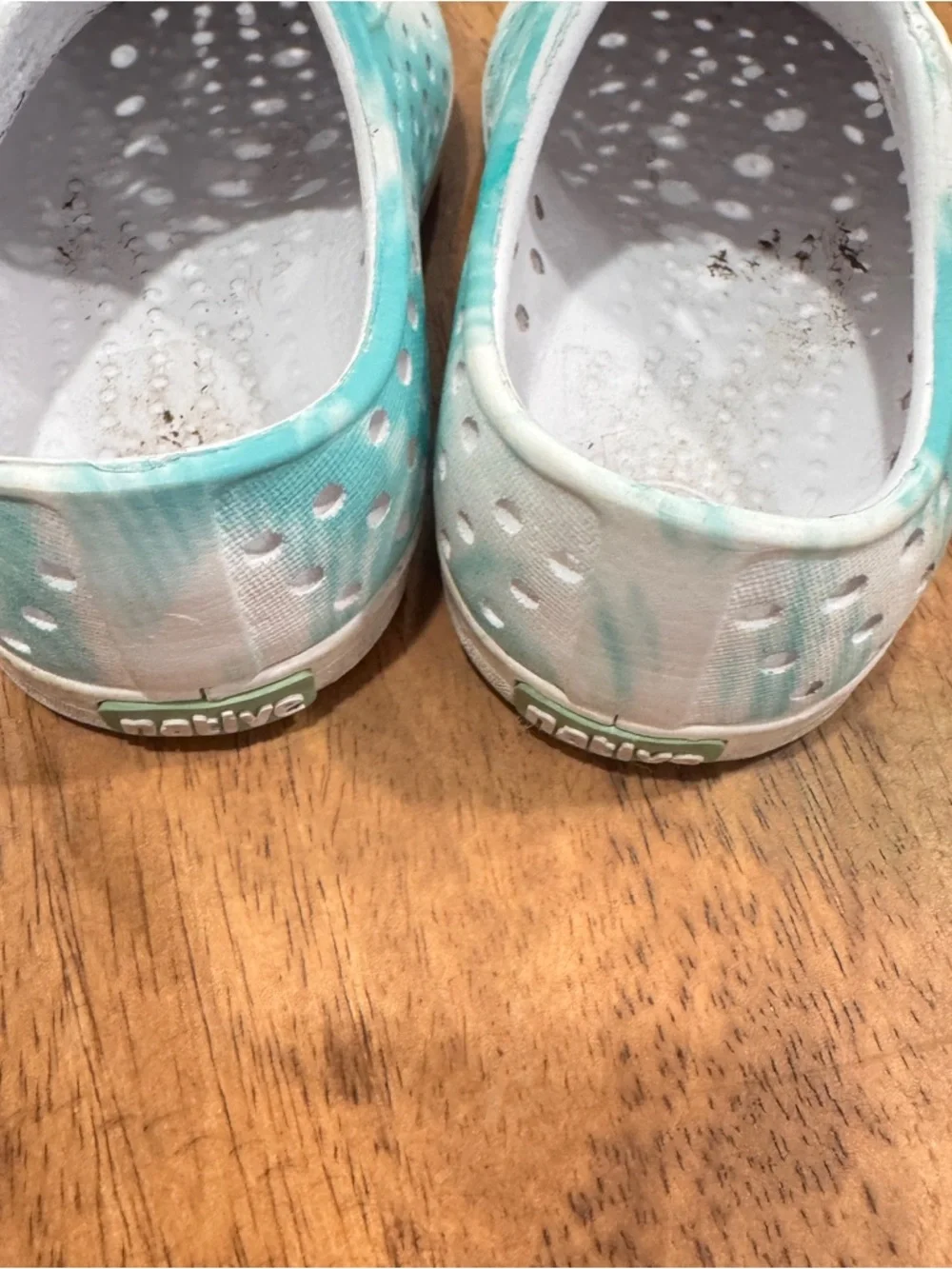 Native Blue White Tie Dye Kids 5 Shoes Slip-On Casual Summer Spring